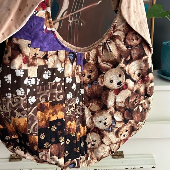 Patchwork Teddy Bear Tote Bag - Picture 13 of 16